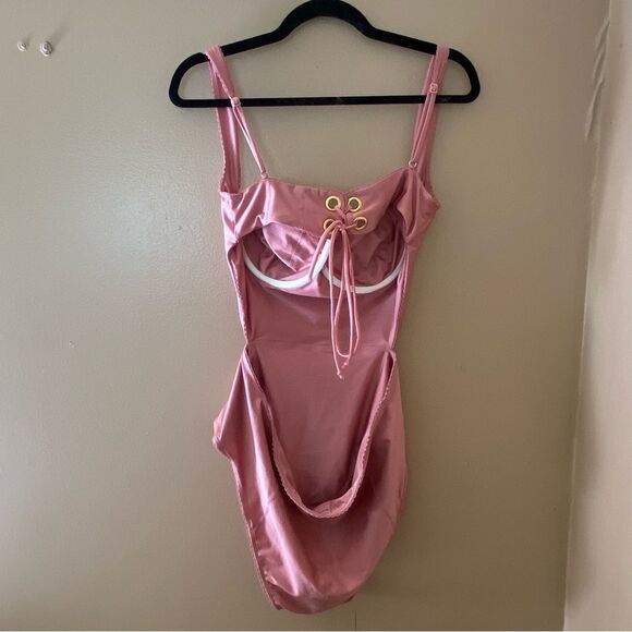 Tularosa Aura One Piece Swimsuit Dusk Rose pink Revolve Bathing Swimwear Sz L - Picture 8 of 13